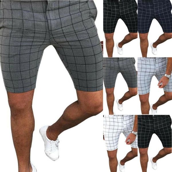 

men's pants men checked shorts summer slim zip up casual soft pocket trousers bottoms, Black