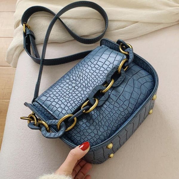 

shoulder bags stone pattern square crossbody bag 2021 fashion quality pu leather women's designer handbag portable messenger