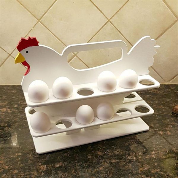 

hooks & rails creative hen shape egg holder wooden storage racks kitchen removable portable counterdisplay skelter home decoration