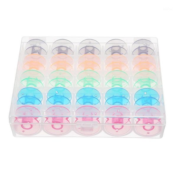 

storage bottles & jars 25pcs/set empty bobbins sewing machine plastic case box for spools with thread tools