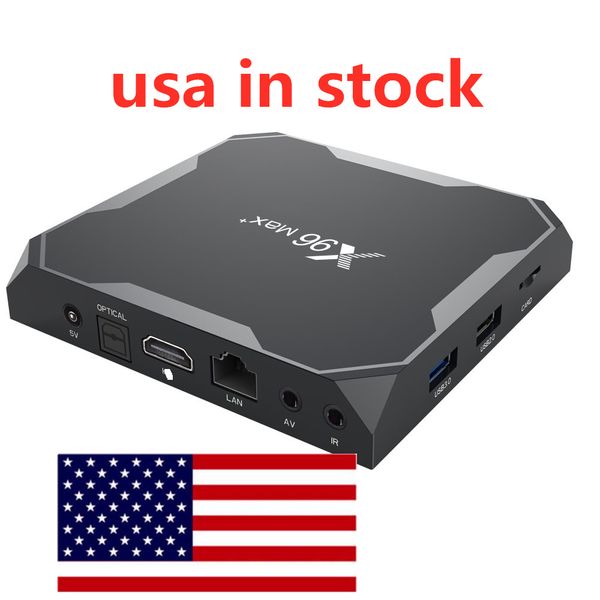 Корабль из США X96 Max Plus Android 9.0 TV Box 4GB Amlogic S905X3 8K 2.4G5G Dual Wi-Fi 1000m Установите верхнюю коробку