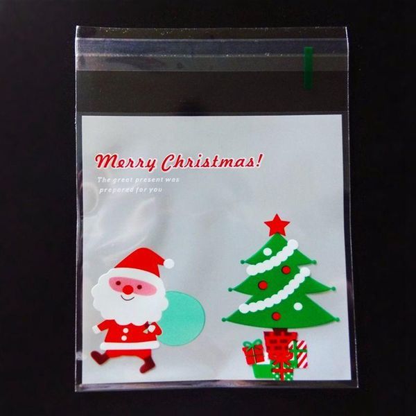 

gift wrap 100 pcs sachets pouches santa and christmas tree packing bag for cookies biscuits candy