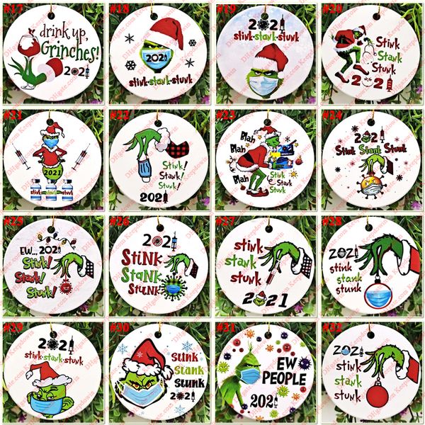 

grinch christmas ornament quarantine toy 2021 hanging xmas decoration supplies for christmases trees baubles indoor outdoor sublimation blan