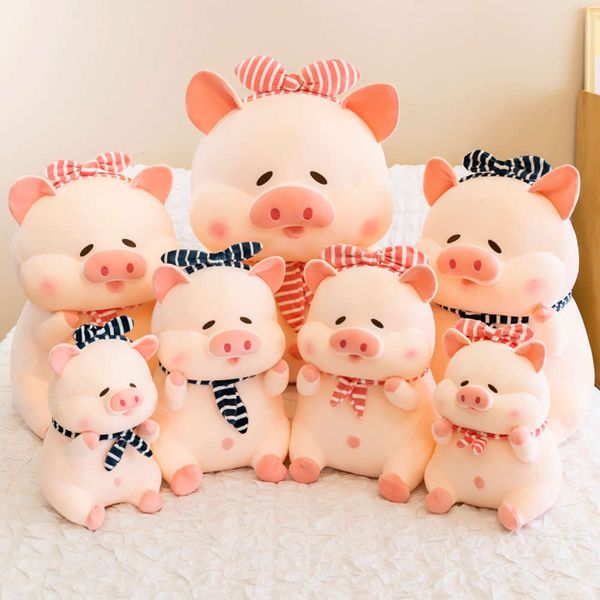 

year bow coco pig plush toy doll, Blue