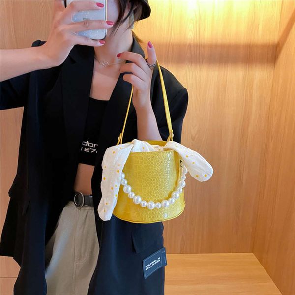 

hbp small women's 2021 new summer with one shoulder messenger fashion pearl portable bucket bag