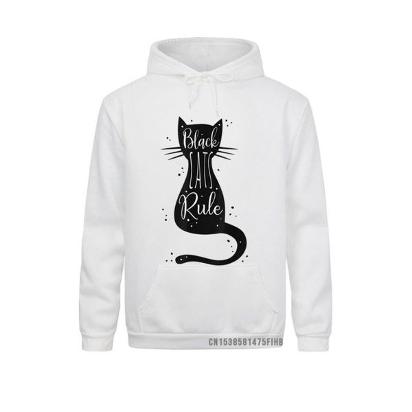 

men's hoodies & sweatshirts black cats rule funny cat lover gifts love kittens hoodie lovers day long sleeve japan style clothes men