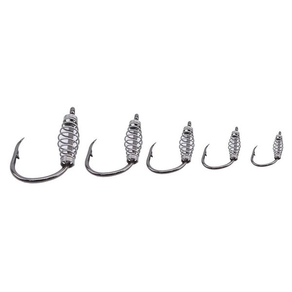 

10pcs stainless steel spring hook with barbed special rotating squid jig fishing hook soft fishing lure