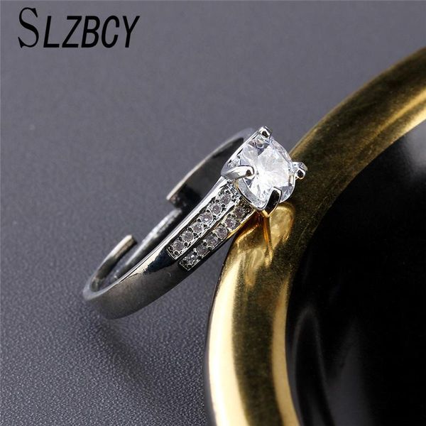 

wedding rings simple fashion women ringstrendy crystal zircon engagement design for female jewelry gift, Slivery;golden