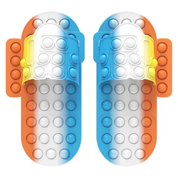 2021 Gag Fidget Chinelos Empurre Bubble Sapato Brinquedos Novo Silicone Descompression Toy Loafer