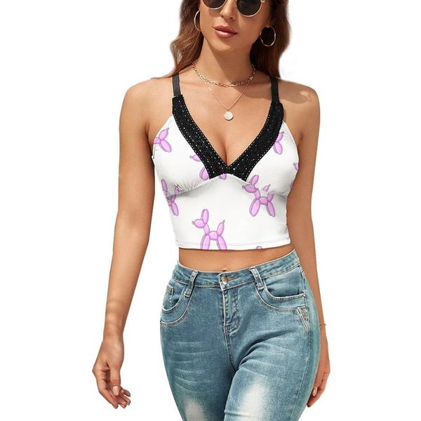 

women's tanks & camis balloon tank street wear teens cute camisole fitness strap printed crop, White