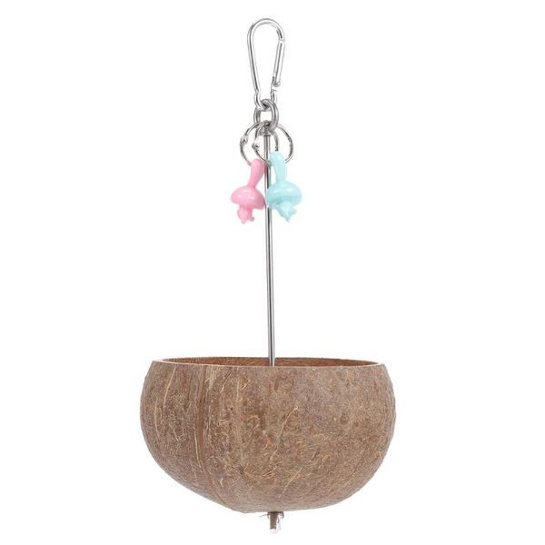 

other bird supplies parrot coconut shell feeder garden hanging food container