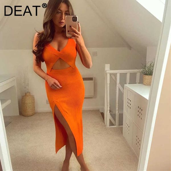 

deat women split dress v-neck sleeveless arrivals lady hollow out temperament fashion spring summer 11d1740 210709, Black;gray