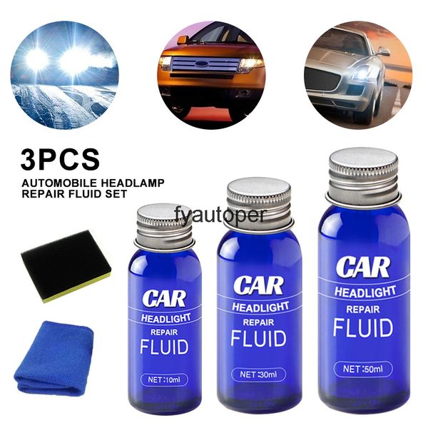 3PCS Auto Scheinwerfer Reparatur Flüssigkeit Polieren Anti-scratch und Wartung Kit 10/30/50ML Rückspiegel beschichtung