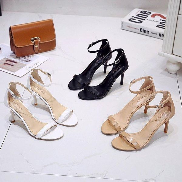 

sandals shoes fine heel buckle bring women's, Black