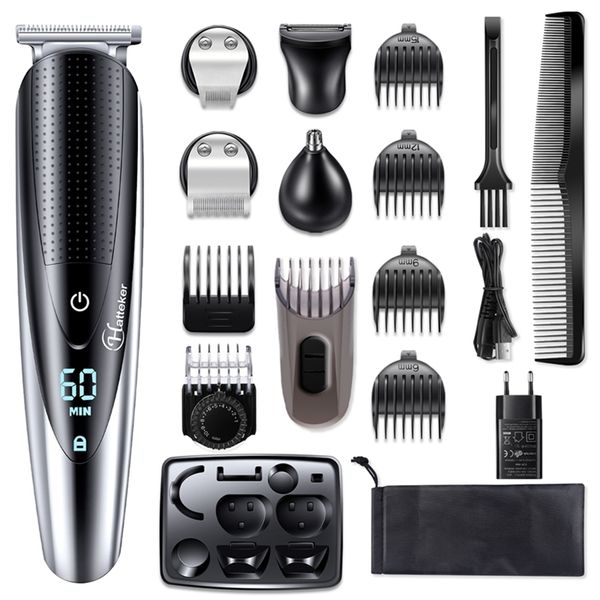 

hatteker professional hair clipper for men rechargeable electric razor 5 in 1 trimmer hair cutting machine beard trimer 598 220312