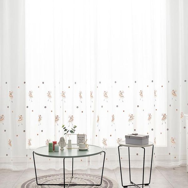

curtain & drapes modern nordic embroidered white sheer tulle light elegant window for living room office coffee el home