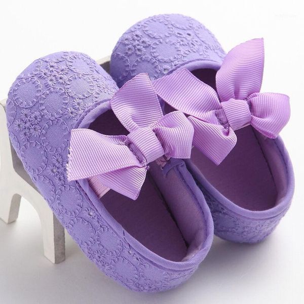 

first walkers born baby girl soft sole shoes 1pair party lace floral bow crib anti-slip cotton sneaker prewalker 0-18m1
