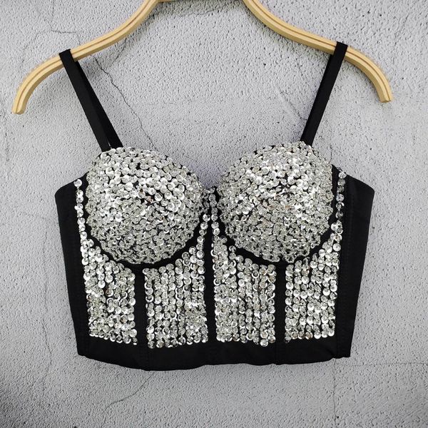 

new women designer beading white black cotton camisole summer 2021 high street short camis crop iczh
