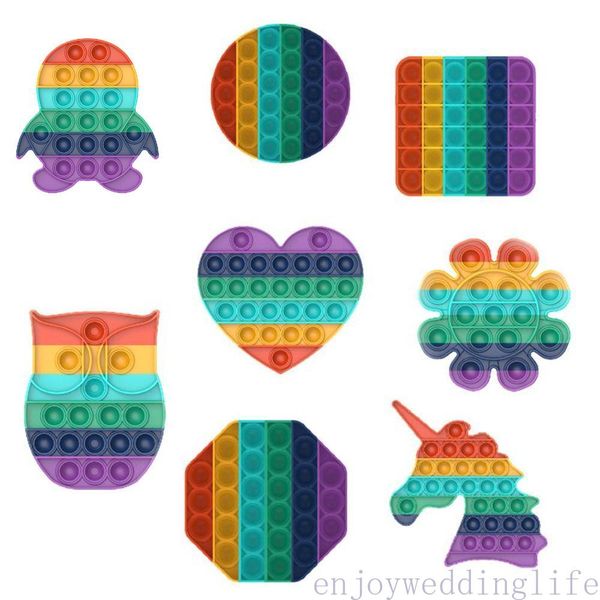 

push popit bubble sensory fidget toy autism squishy stress reliever toys kid unicorn pop it fidget toys dhl shipping