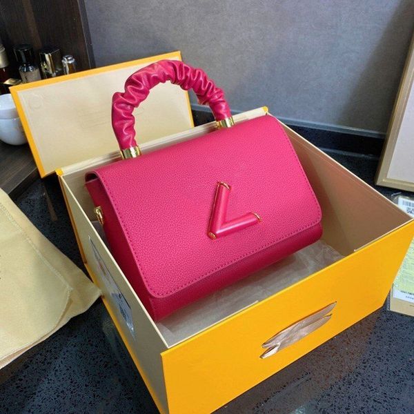 

designers genuine leather handbag for women purse flap bag one pleated handle tote shoulder crossbody bags lcm
