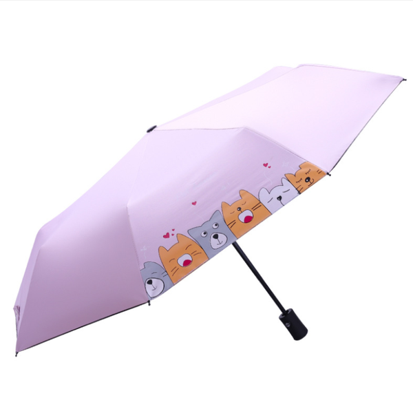 

umbrellas ins cute lady sunny and riany three floding blackcoating pet umbrella