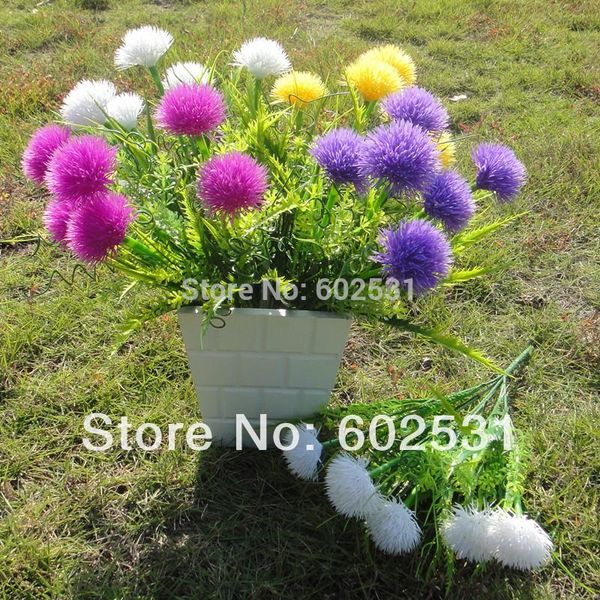 

spr head cone dandelion flowers hydrangea home / wedding bouquet artificial flower 5pc/lot 4colors available