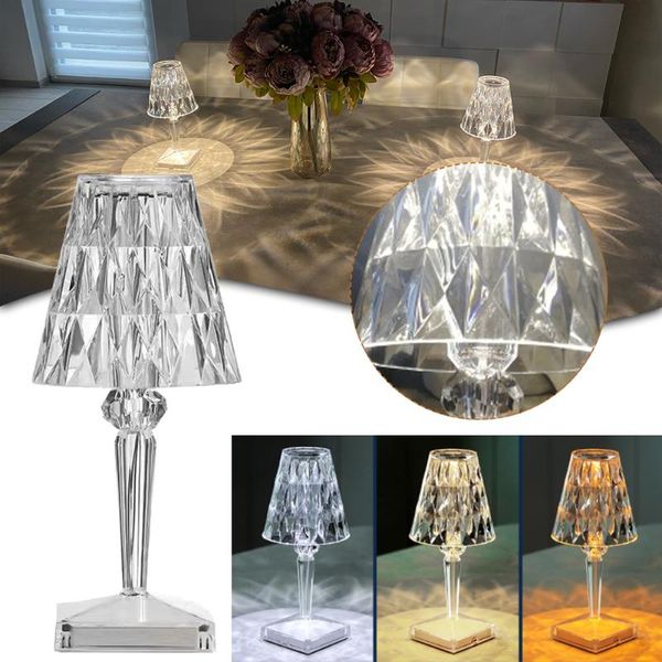 

night lights crystal projector atmosphere led table lamp desk light room decor nights for bedroom coffee home decoration