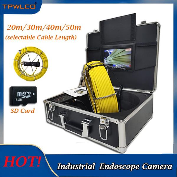 

cameras with dvr 7" industrial pipeline system 12pcs led lights 20-50m 23mm underwater check waterproof camera