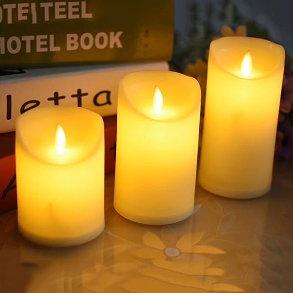 

flameless battery operated led pillar plastic candle, candle light for wedding,birthday,club,outdoor activities decor.led light