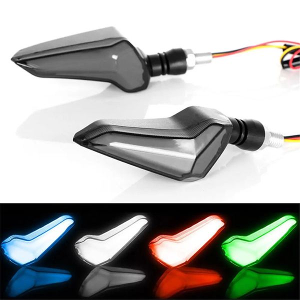 Pair 12V motocicleta scooter conduzido luzes modificadas luzes luzes luzes de chifre de boi de boi