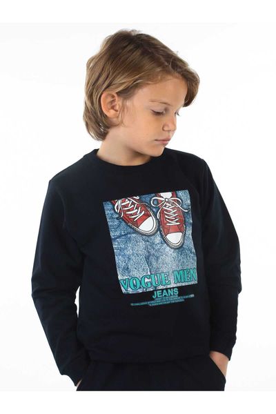 

dark navy blue seasonal male child sweatshirt g0917, Black