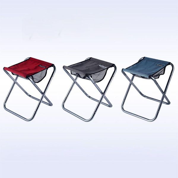 

outdoor folding stool fishing chair thick portable aluminum alloy with mesh pouch for travel drawing picnic camping fishing