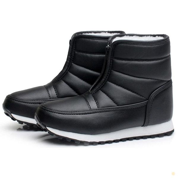 

boots women snow ladies waterproof shoes winter ankle warm fashion, Black
