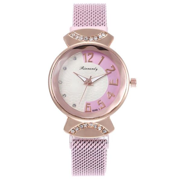 

wristwatches drop 2021 relogio feminino watch women luxury diamond ladies magnet watches for quartz wristwatch, Slivery;brown