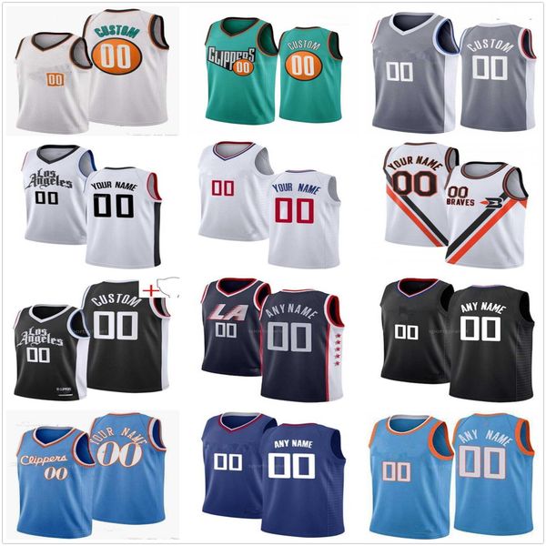

2021 city 75th 2022 edition custom printed kawhi 13 george paul 2 leonard eric bledsoe 14 terance mann 1 reggie jackson nicolas batum men wo, Black;red