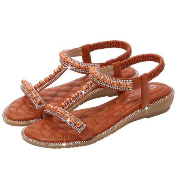 

sandals women fashion handwork beaded summer shoes female open toe comfortable sandalia feminina cx182, Black