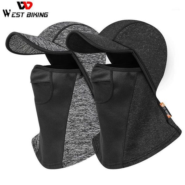 

cycling caps & masks west biking winter sport cap bike full face cover neck protection warmer men women ski mask moto fleece head m2581, Black