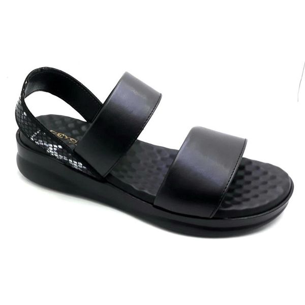 

sandals women slippers orthopedic single buckle casual flat home street faux leather summer winter solid shoes, Black
