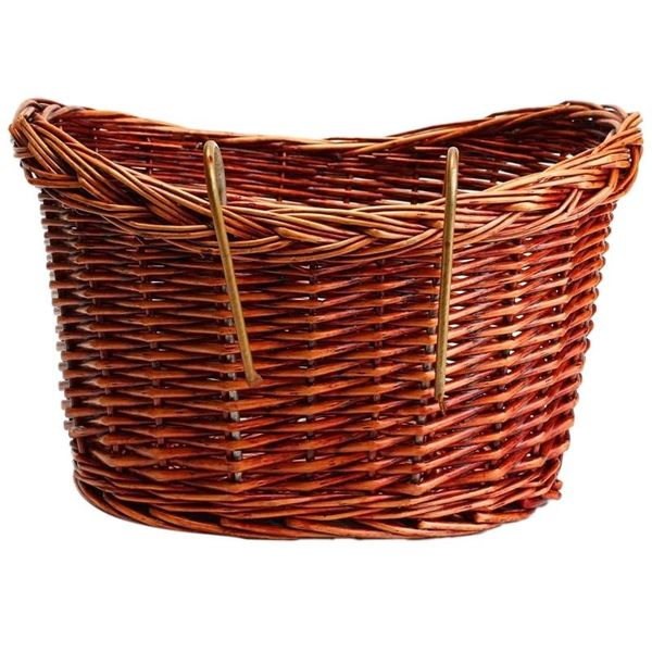 

storage bags wicker bicycle basket handmade front with hook , woven handlebar rattan