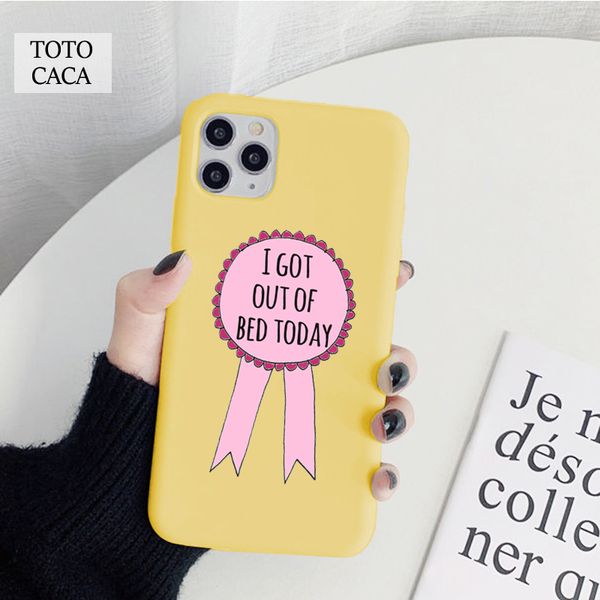 

i got out of bed today soft phone case for iphone 11 pro max x xs xr 6s 7 8 plus cute cover fpr iphone se 2020 coque