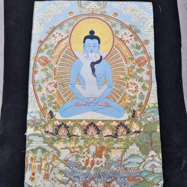 

other arts and crafts tibetan buddha statue samantabhadra tathagata weaving old thangka