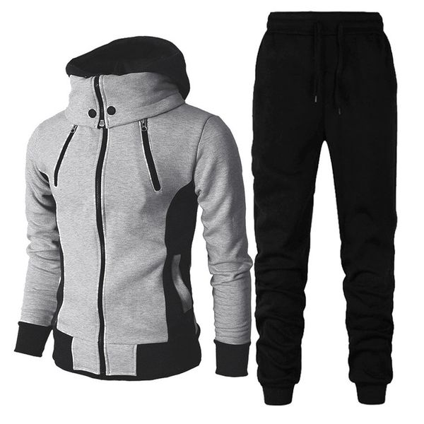 

new 2021 autumn hooded suit men's casual sportswear, Gray