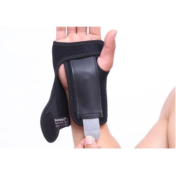 

wrist support 1pc left right hand protective wristband guards adjustable bracer removable metal plate wrap strap, Black;red