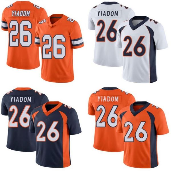 

denver broncos men #26 isaac yiadom women youth limited rush jersey, Black