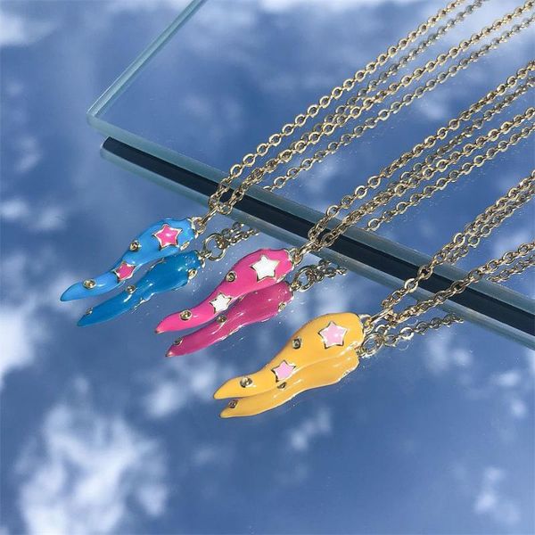 

pendant necklaces enamel fashion resin cartoon brand charm necklace bright color jewelry gift chili, Silver