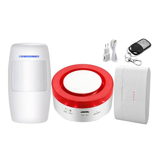 

v18 tuya intelligent gateway + siren 2 in 1 wifi anti-theft alarm system