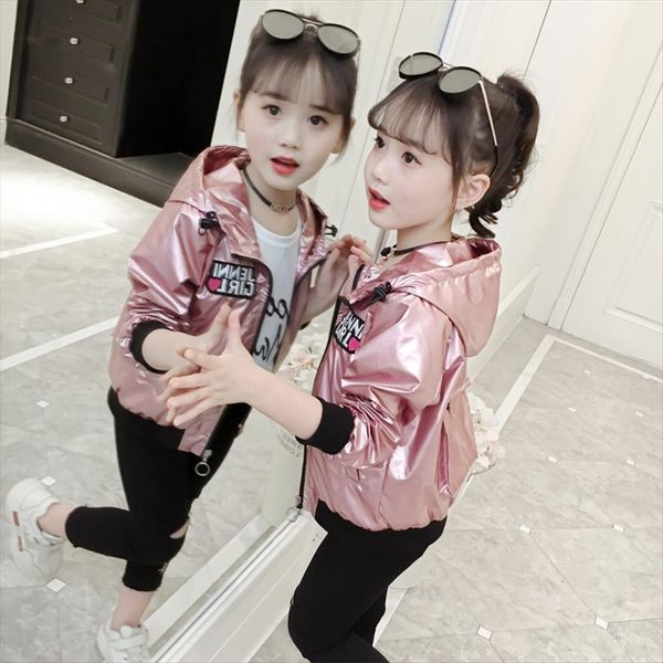 

fashion shiny baby girls bomber jacket spring fall baseball girl kids bright outerwear outfits windbreaker coat, Blue;gray