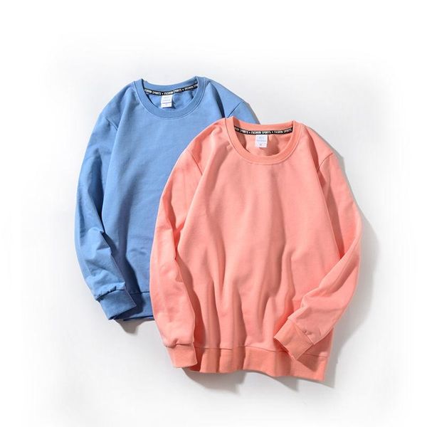 

women's hoodies & sweatshirts pure cotton sweater round neck spring and autumn thin loose style long-sleeved bottoming shirt, Black