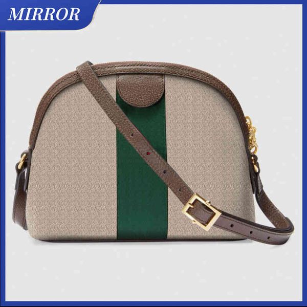 Specchio Top Quality Fashion G Shell Shell Shape Bank a tracolla verde rosso a strisce Doppia lettera in metallo Ladies Messenger Pack Portafoglio in spot