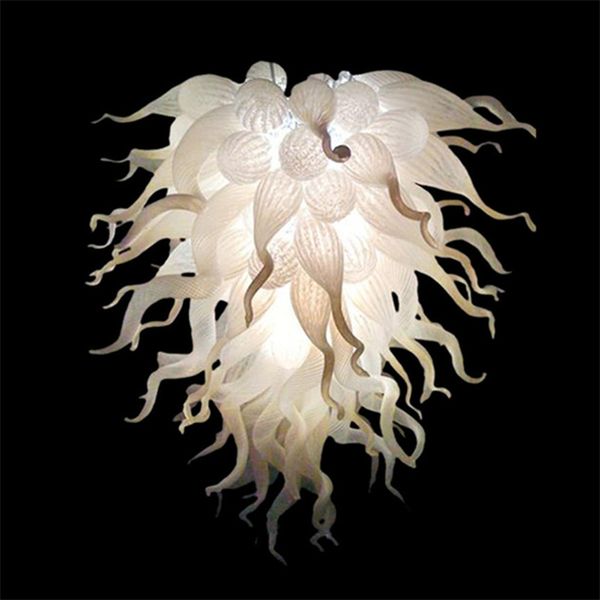 

Contemporary Lamps Chandelier for Living Room Pretty White Color Hand Made Blown Glass Chandeliers Shape Wedding Home Decoration